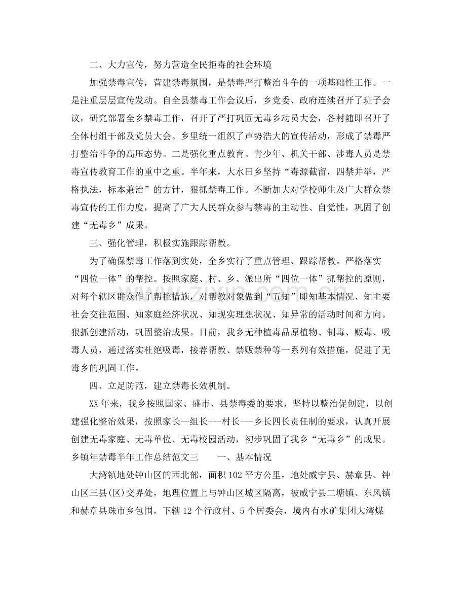 乡镇年禁毒半年工作总结报告.docx_第3页