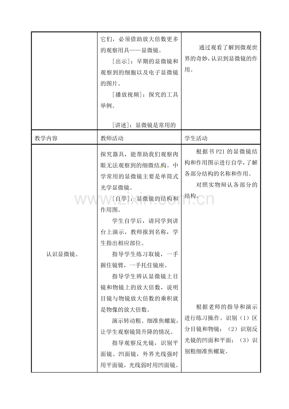 辽宁省开原五中七年级生物上册《1.2 探索生命的器具》教案 新人教版.doc_第3页