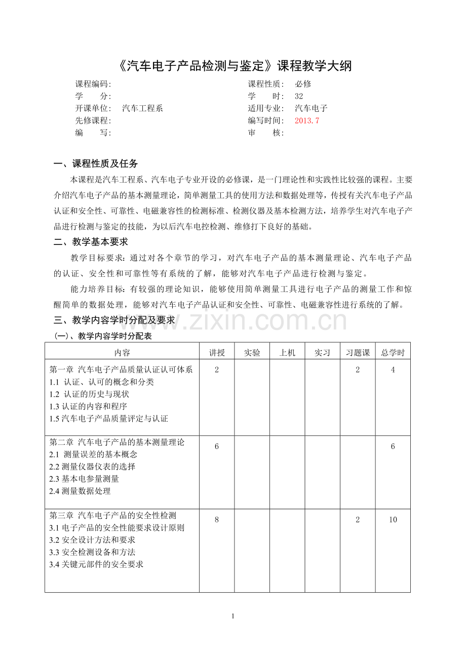 汽车电子产品大纲.doc_第1页