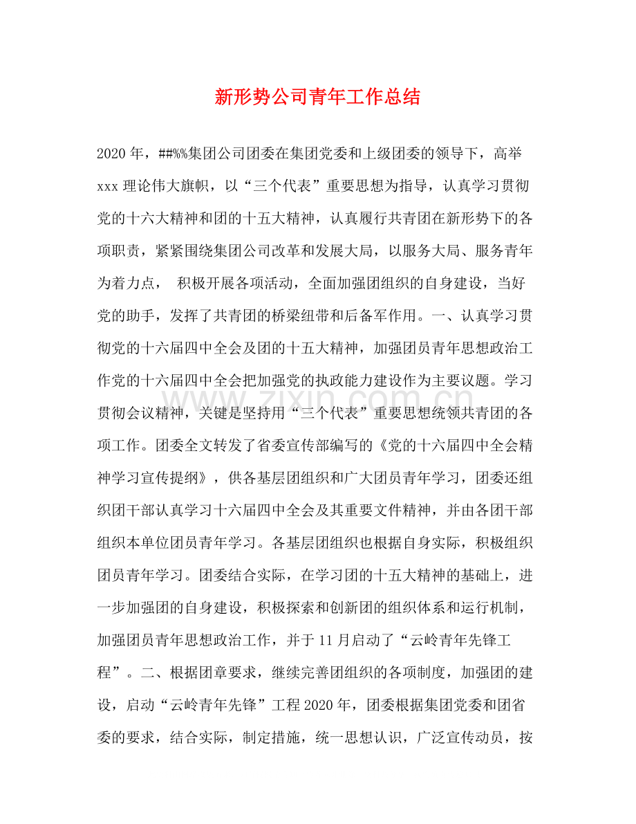 新形势公司青年工作总结.docx_第1页