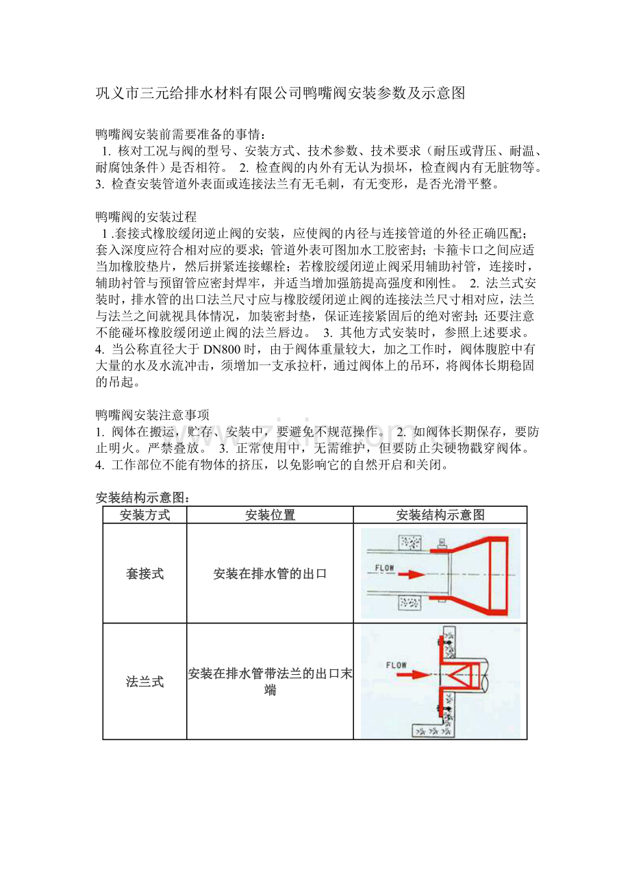 鸭嘴阀参数安装法及示意图.doc_第1页