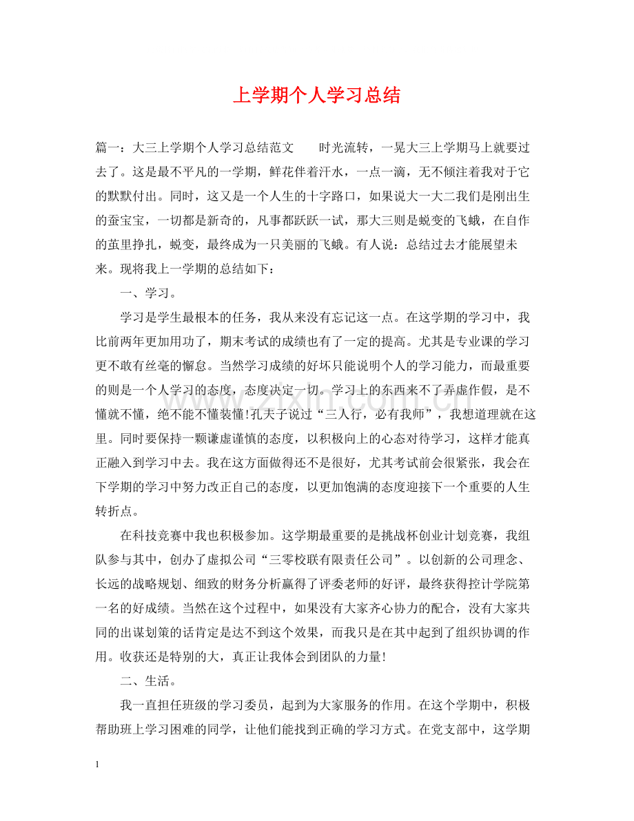 上学期个人学习总结.docx_第1页