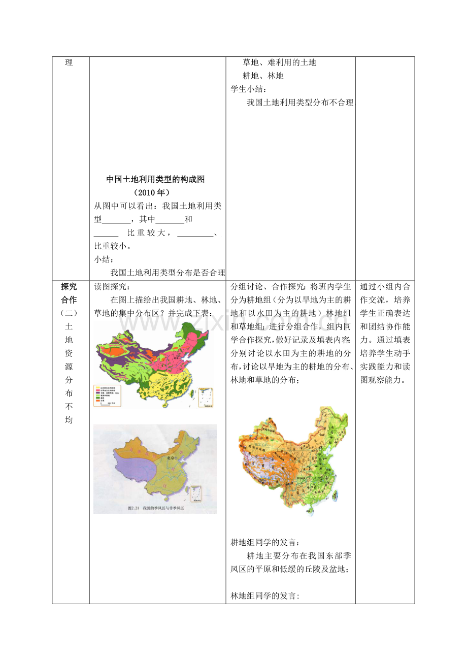 八年级地理上册 第3章第1节 合理利用土地资源教案 （新版）商务星球版.doc_第3页