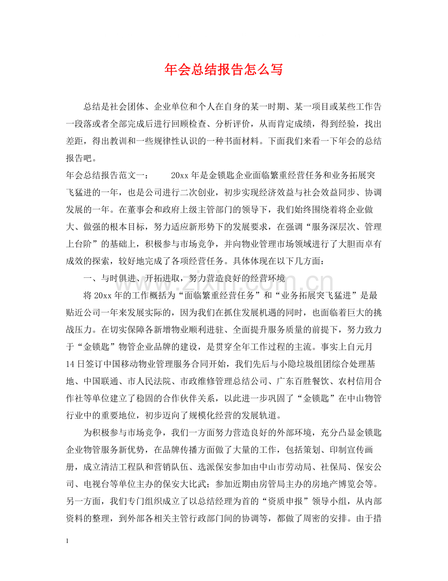 2020年会总结报告怎么写.docx_第1页