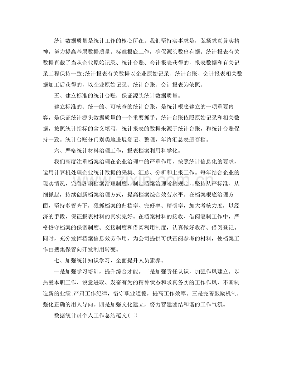 数据统计员个人工作参考总结范文（通用）.docx_第2页