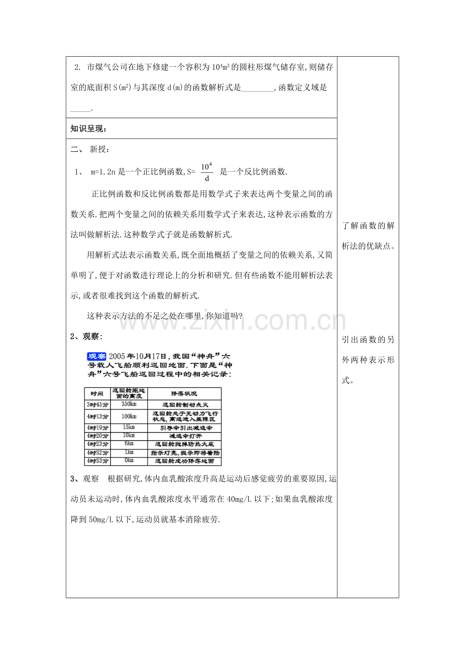 秋八年级数学上册 18.4 函数的表示法（1）教案1 沪教版五四制-沪教版初中八年级上册数学教案.doc_第2页