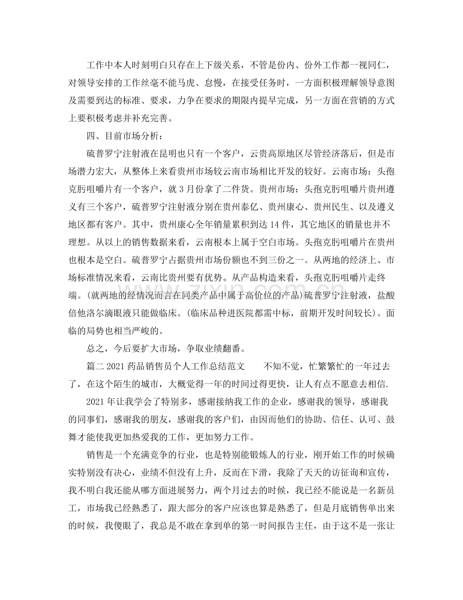 药品销售员个人工作参考总结范文.docx_第2页