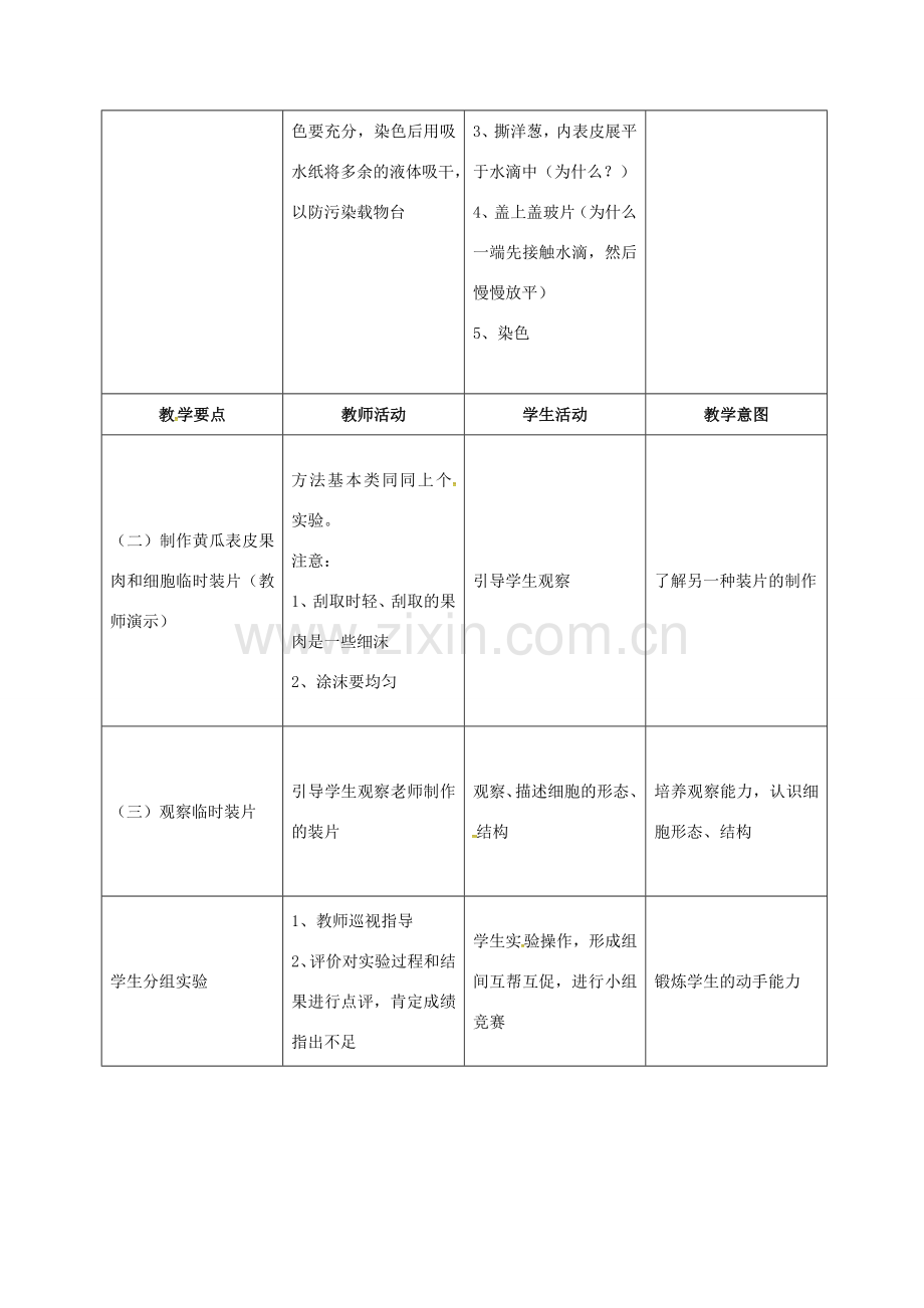 七年级生物上册 2.1.2 植物细胞教案 （新版）新人教版-（新版）新人教版初中七年级上册生物教案.doc_第3页