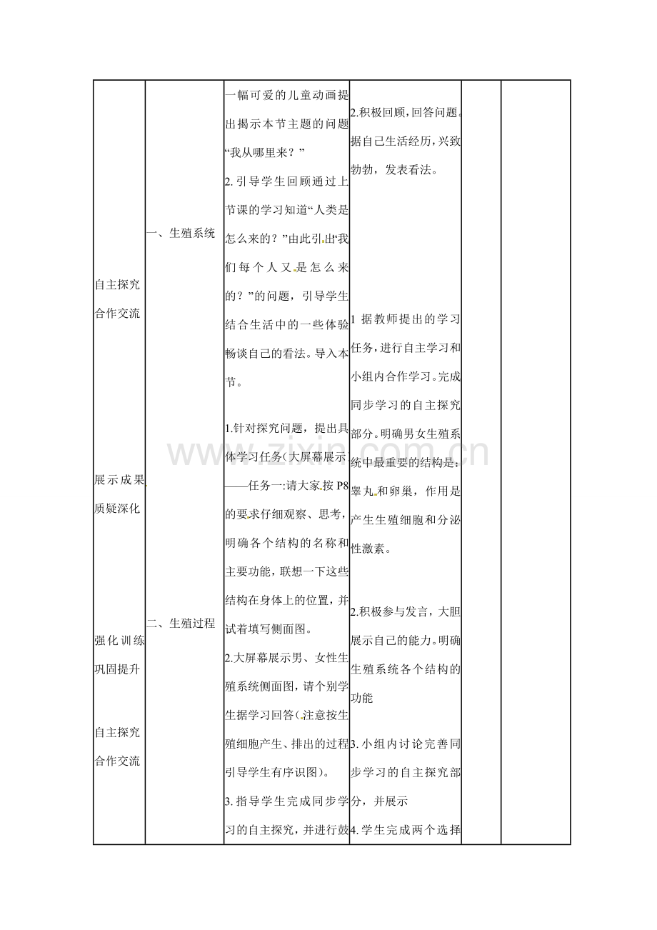 山东省临沭县第三初级中学七年级生物下册 人的生殖教案 新人教版.doc_第2页