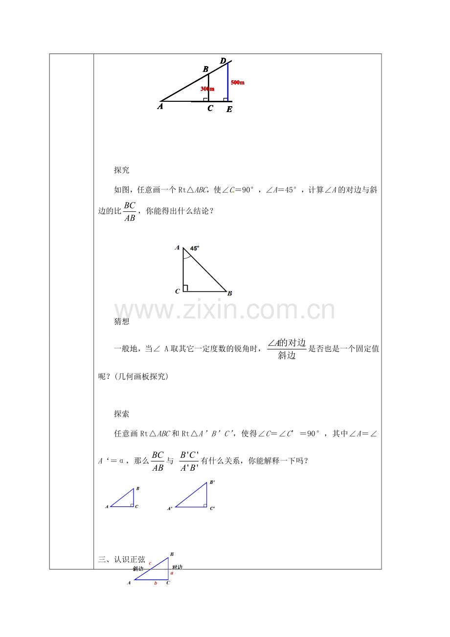 云南省保山市隆阳区九年级数学下册 28.1 锐角三角函数教案1 （新版）新人教版-（新版）新人教版初中九年级下册数学教案.doc_第2页