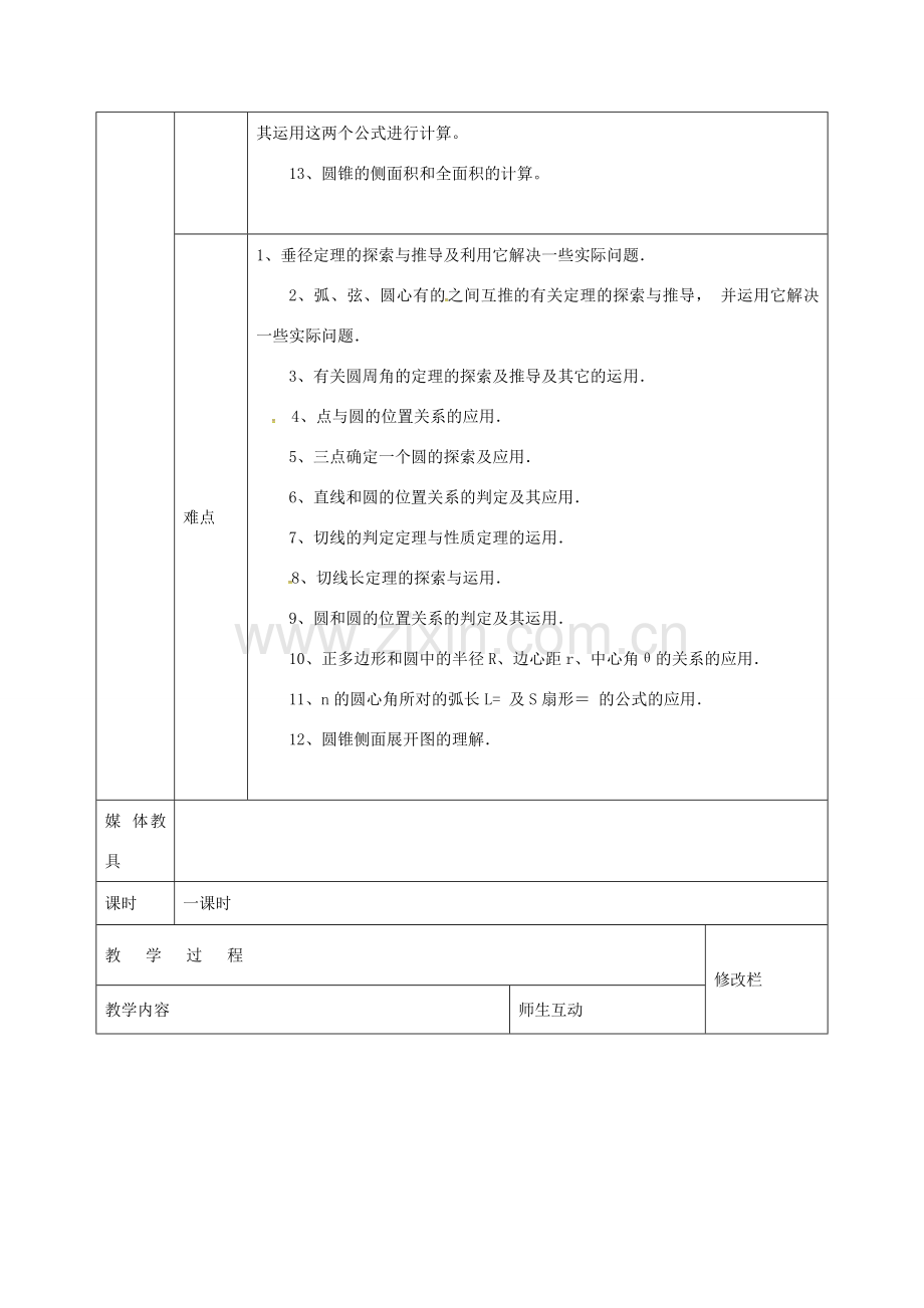 九年级数学上册 第二十四章 圆复习题教案 （新版）新人教版-（新版）新人教版初中九年级上册数学教案.doc_第3页