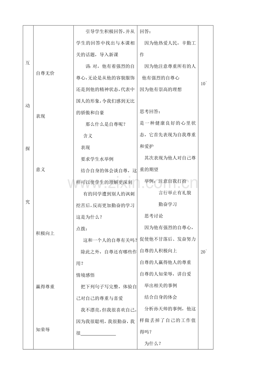 七年级思品上册 15做人要自尊同步教案 鲁教版.doc_第3页