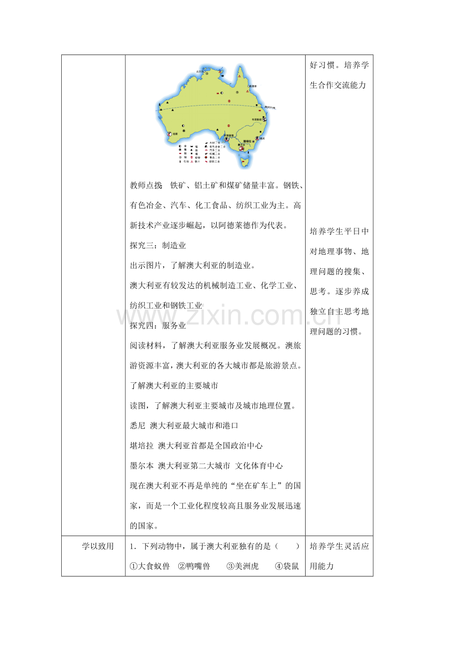 八年级地理下册 7.3 澳大利亚教案2 中图版-中图版初中八年级下册地理教案.doc_第3页