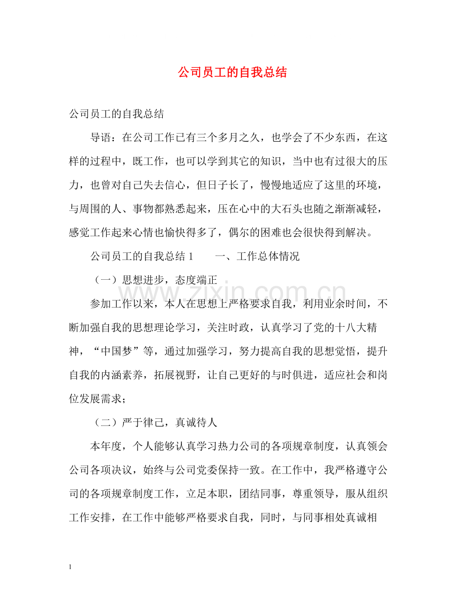 公司员工的自我总结.docx_第1页