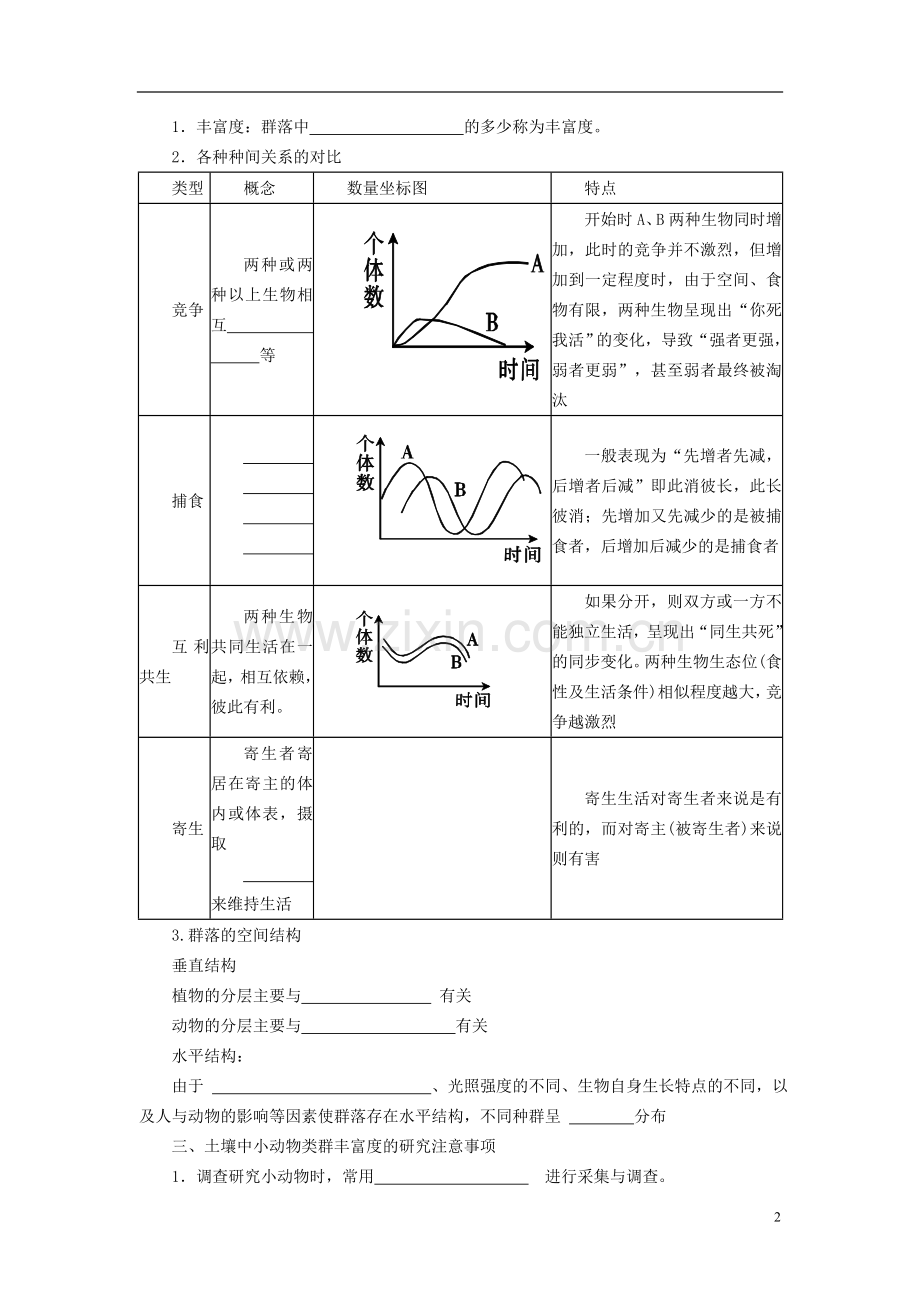 高中生物《4.3 群落的结构》学案 新人教版必修3.doc_第2页