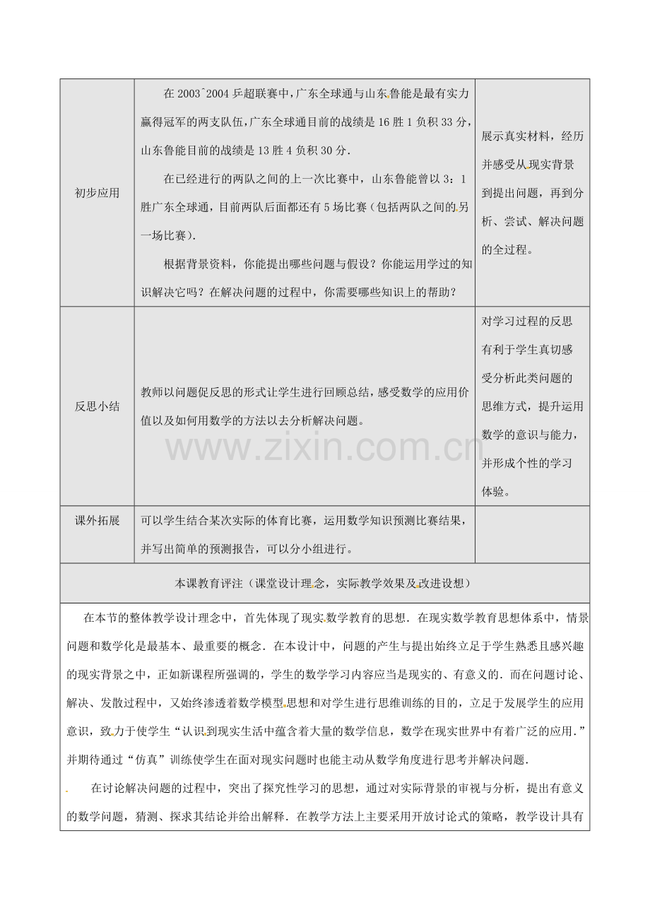 山东省德州市武城县四女寺镇七年级数学下册 第9章 不等式与不等式组 9.4 课题学习 利用不等关系分析比赛（二）教案 新人教版-新人教版初中七年级下册数学教案.doc_第2页