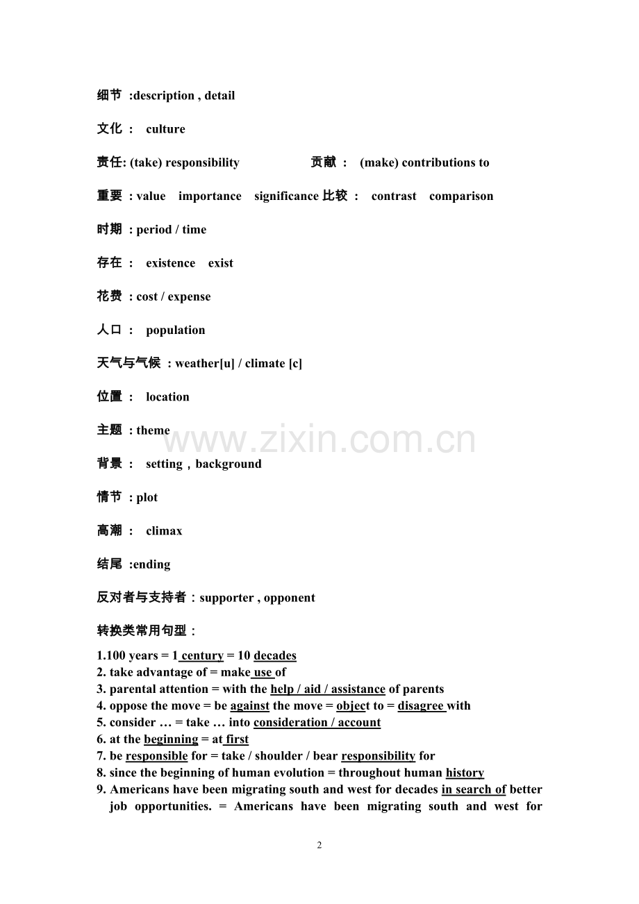 高考英语任务型阅读常用词汇及词组转换.doc_第2页