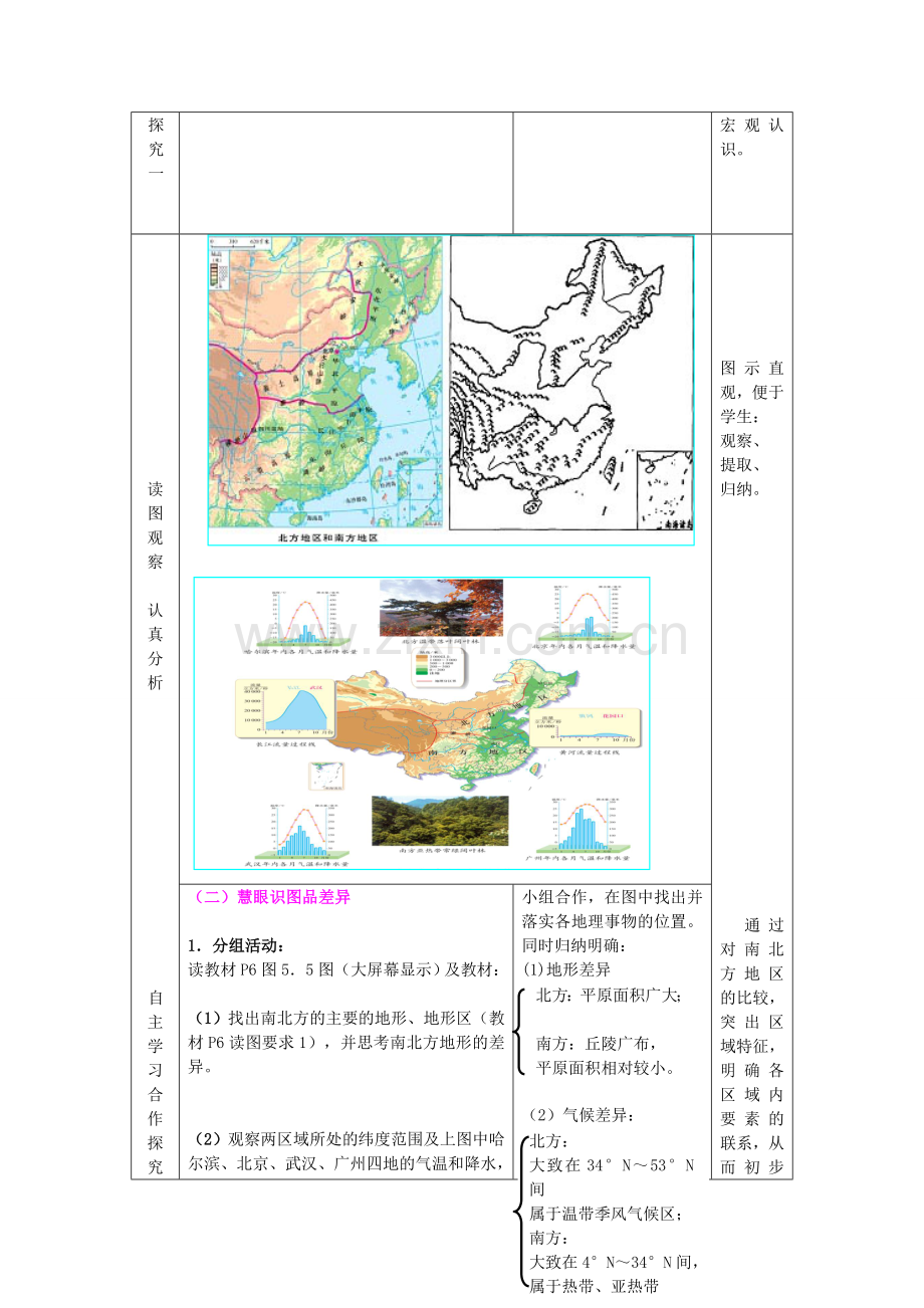 八年级地理下册 第五单元 第2课 北方地区和南方地区（第1课时）教案2 商务星球版.doc_第2页