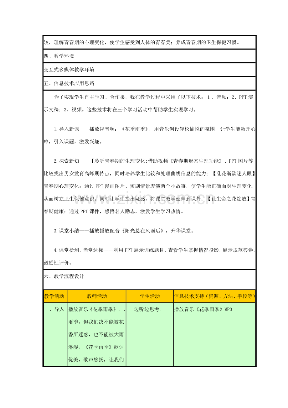 八年级生物上册 4.3.2《青春期发育》教案 （新版）济南版-（新版）济南版初中八年级上册生物教案.doc_第2页