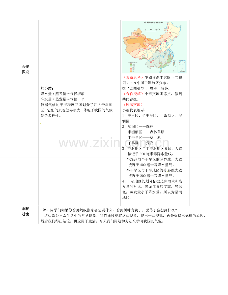 山东省滕州市大坞镇大坞中学八年级地理上册 2.2 气候复杂多样教案 （新版）商务星球版.doc_第3页