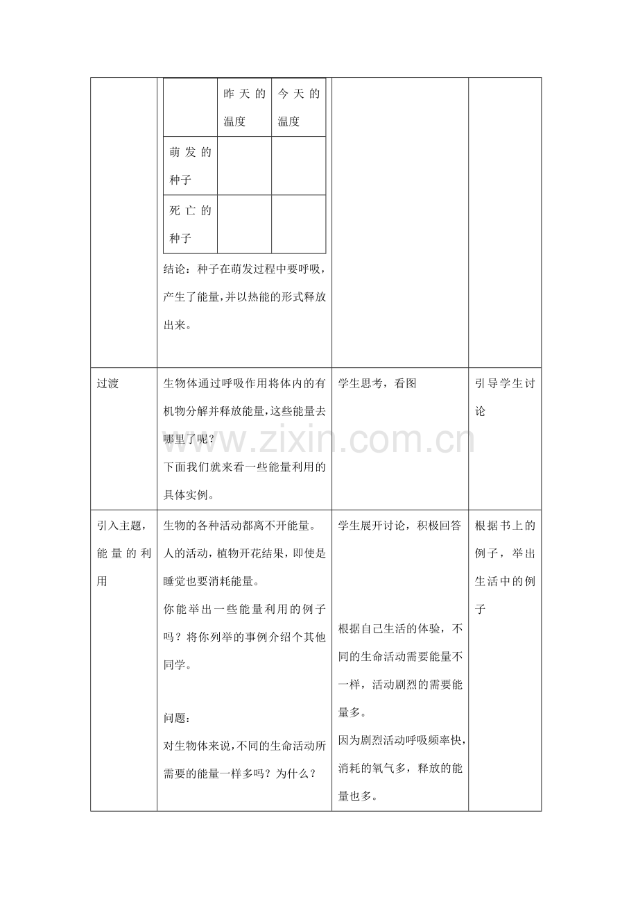 七年级生物上册 3.7.1《能量的释放和利用》第2课时教案 （新版）苏科版-（新版）苏科版初中七年级上册生物教案.doc_第3页