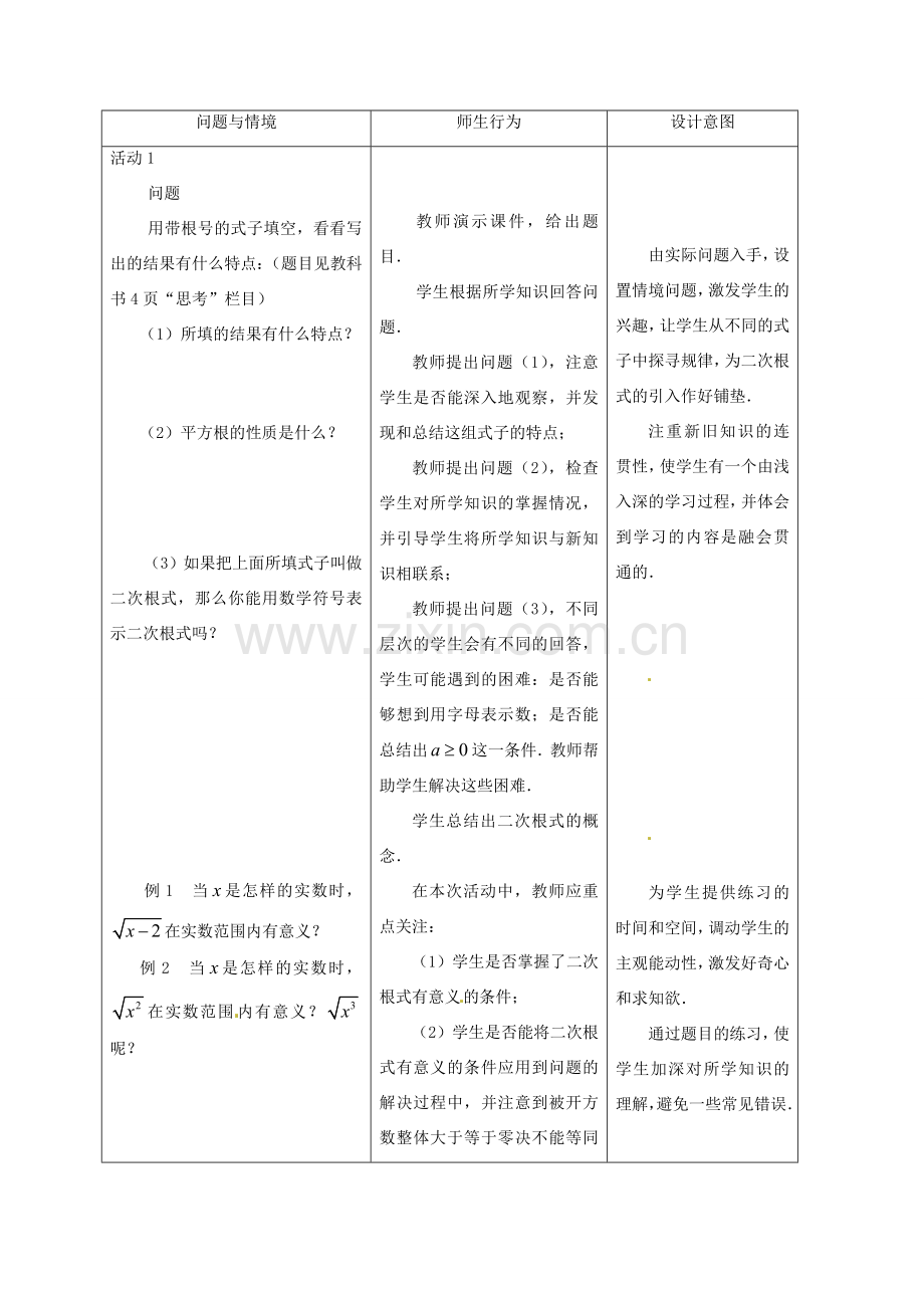 山东省淄博市高青县第三中学九年级数学上册 21.1 二次根式教案 新人教版.doc_第2页