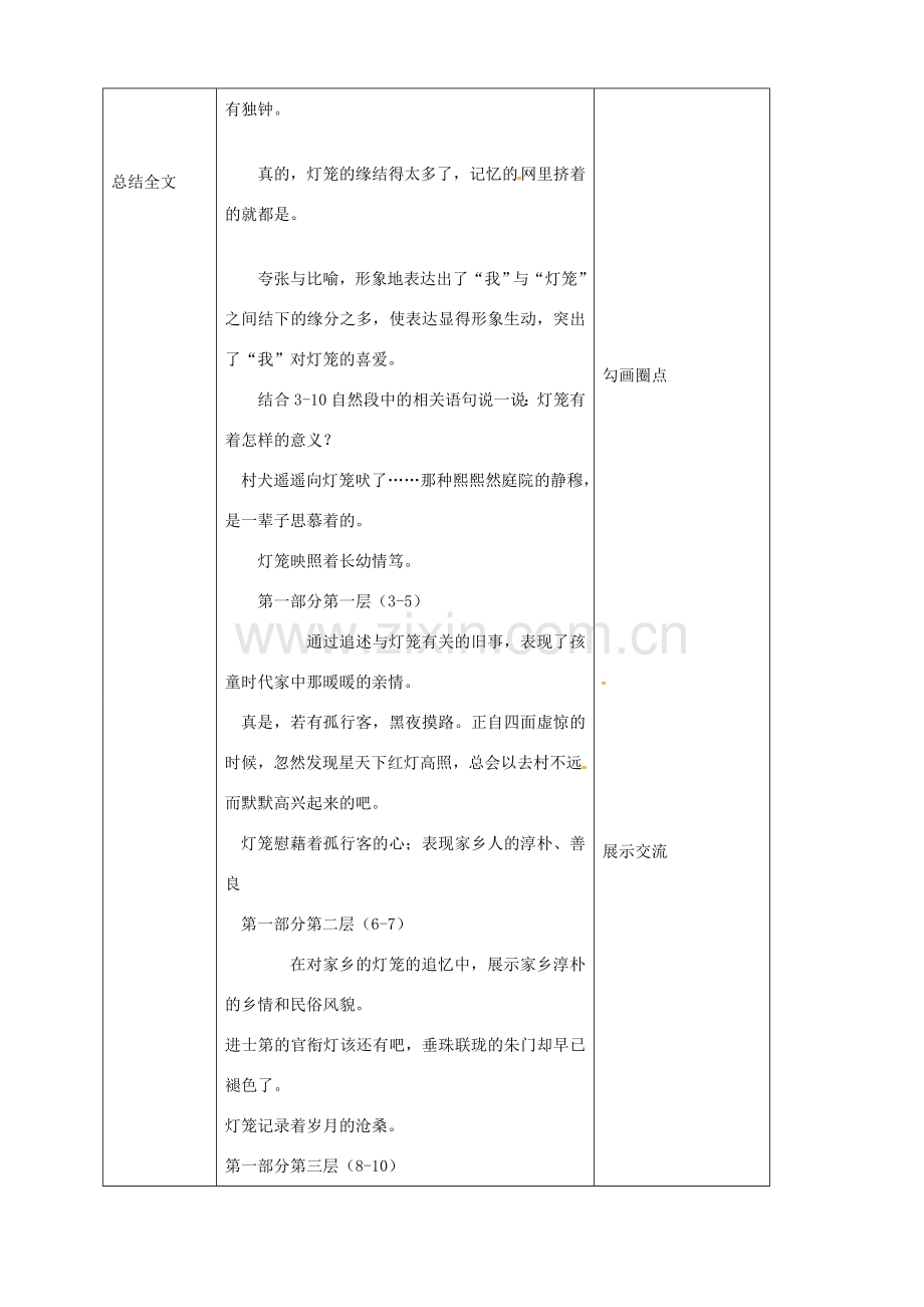 辽宁省恒仁满族自治县八年级语文下册 第一单元 4灯笼教案 新人教版-新人教版初中八年级下册语文教案.doc_第3页