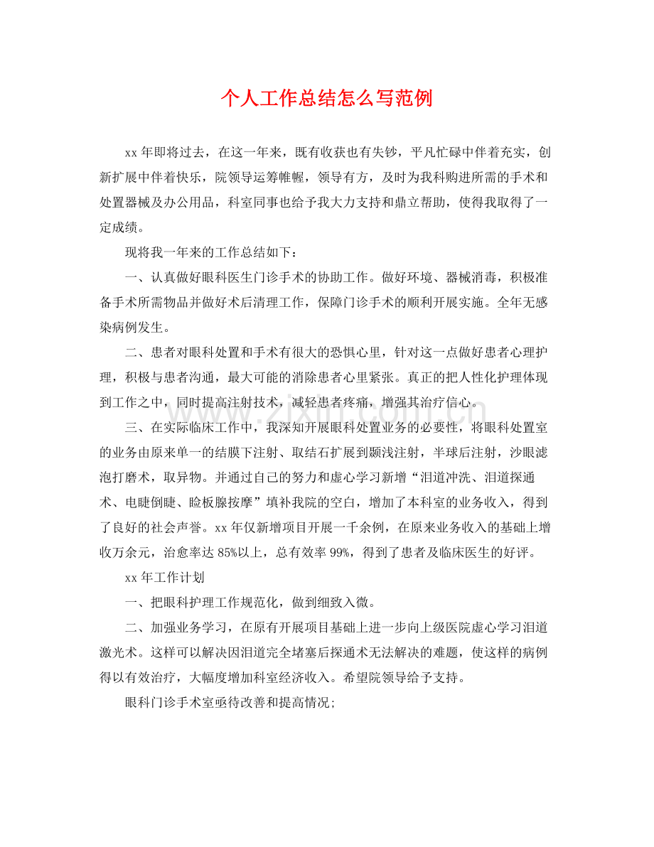 个人工作总结怎么写范例 .docx_第1页