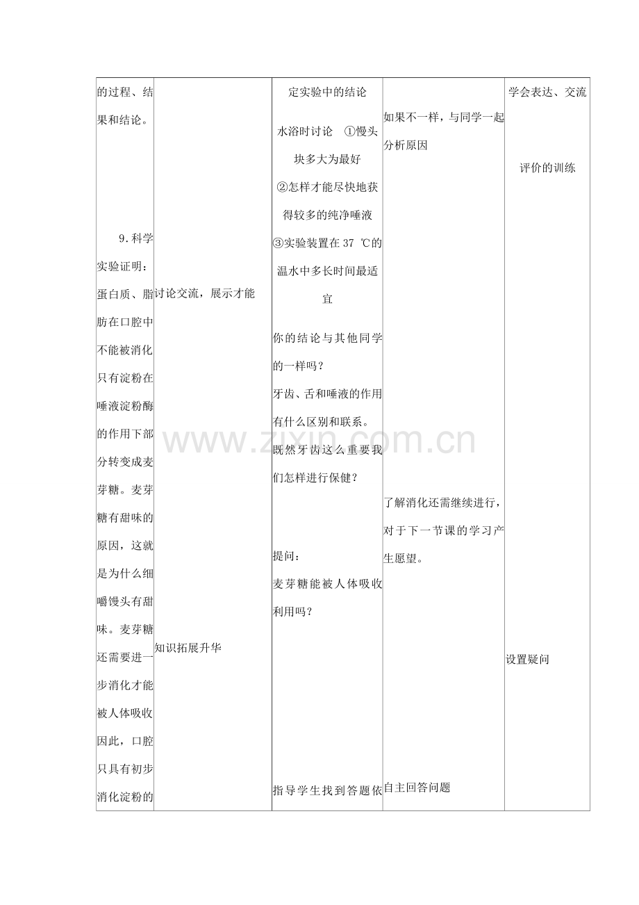 七年级生物下册 4.2.2 消化和吸收教学设计 （新版）新人教版-（新版）新人教版初中七年级下册生物教案.doc_第3页