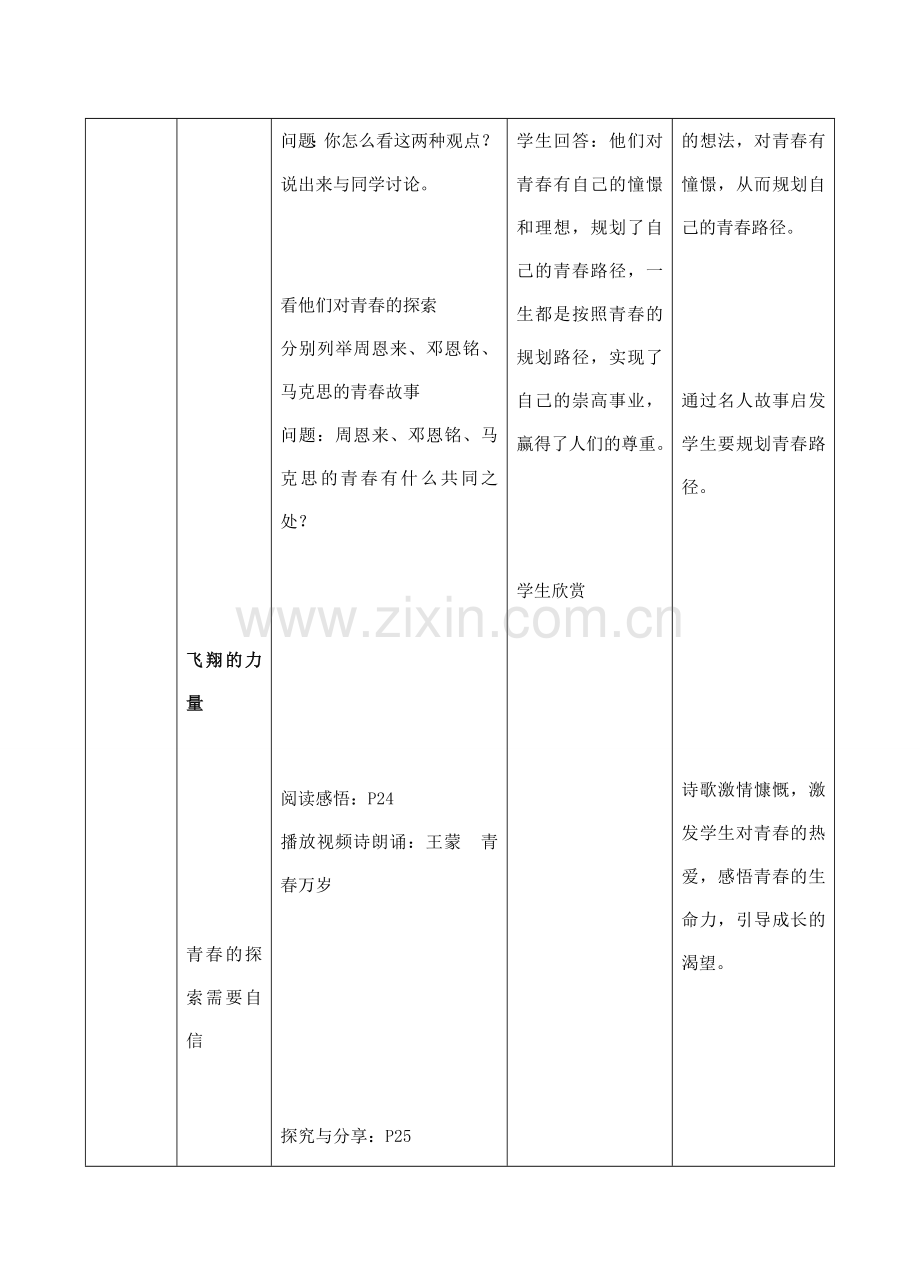 （秋季版）七年级道德与法治下册 第一单元 青春时光 第三课 青春的证明 第1框 青春飞扬教学设计 新人教版-新人教版初中七年级下册政治教案.doc_第3页