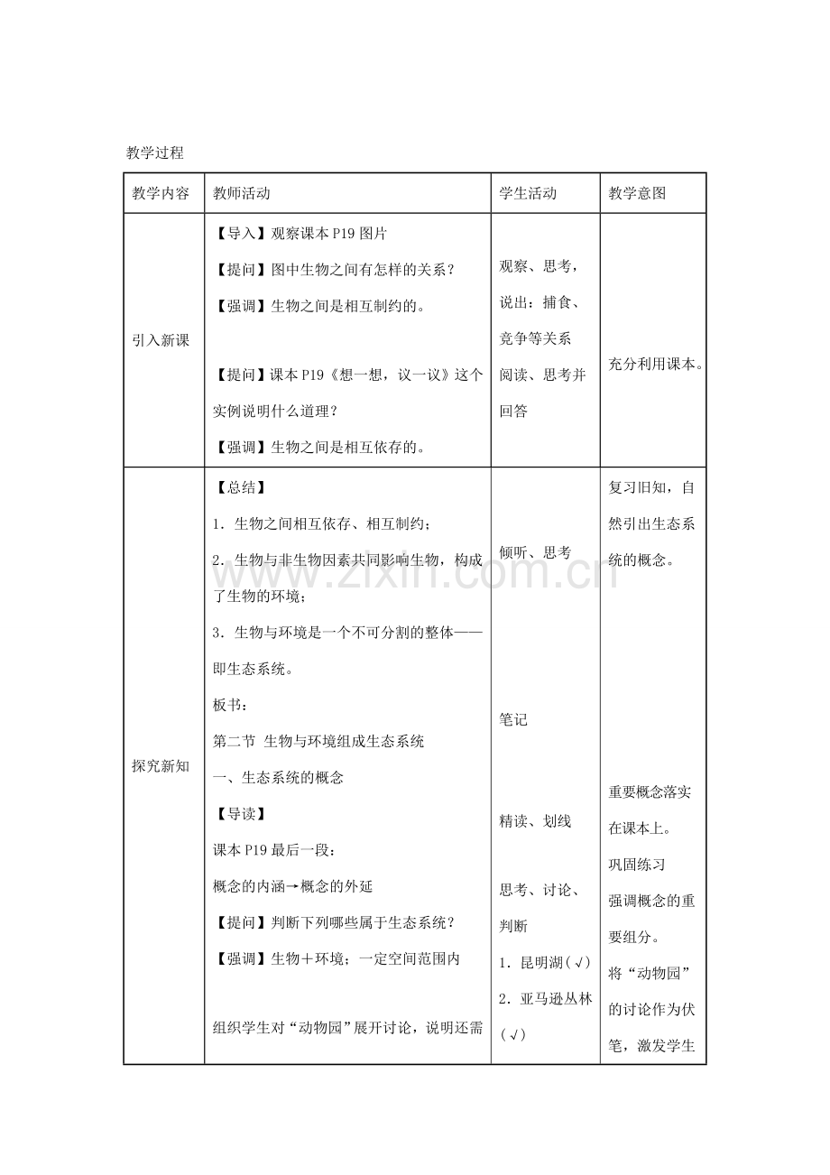 七年级生物上册 1.2.2《生物与环境组成生态系统》教案2 （新版）新人教版-（新版）新人教版初中七年级上册生物教案.doc_第3页