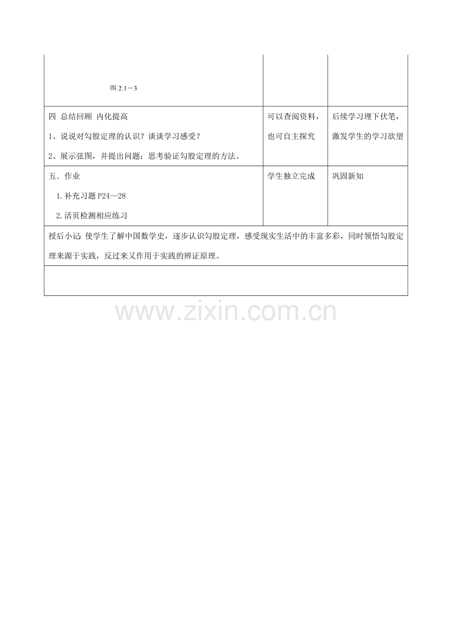 江苏省昆山市锦溪中学八年级数学上册 教案勾股定理教案（1） （新版）苏科版.doc_第3页