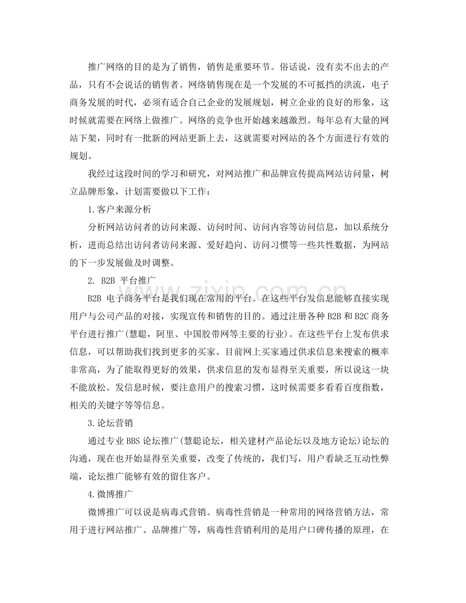 网络销售工作规划样本.docx_第2页