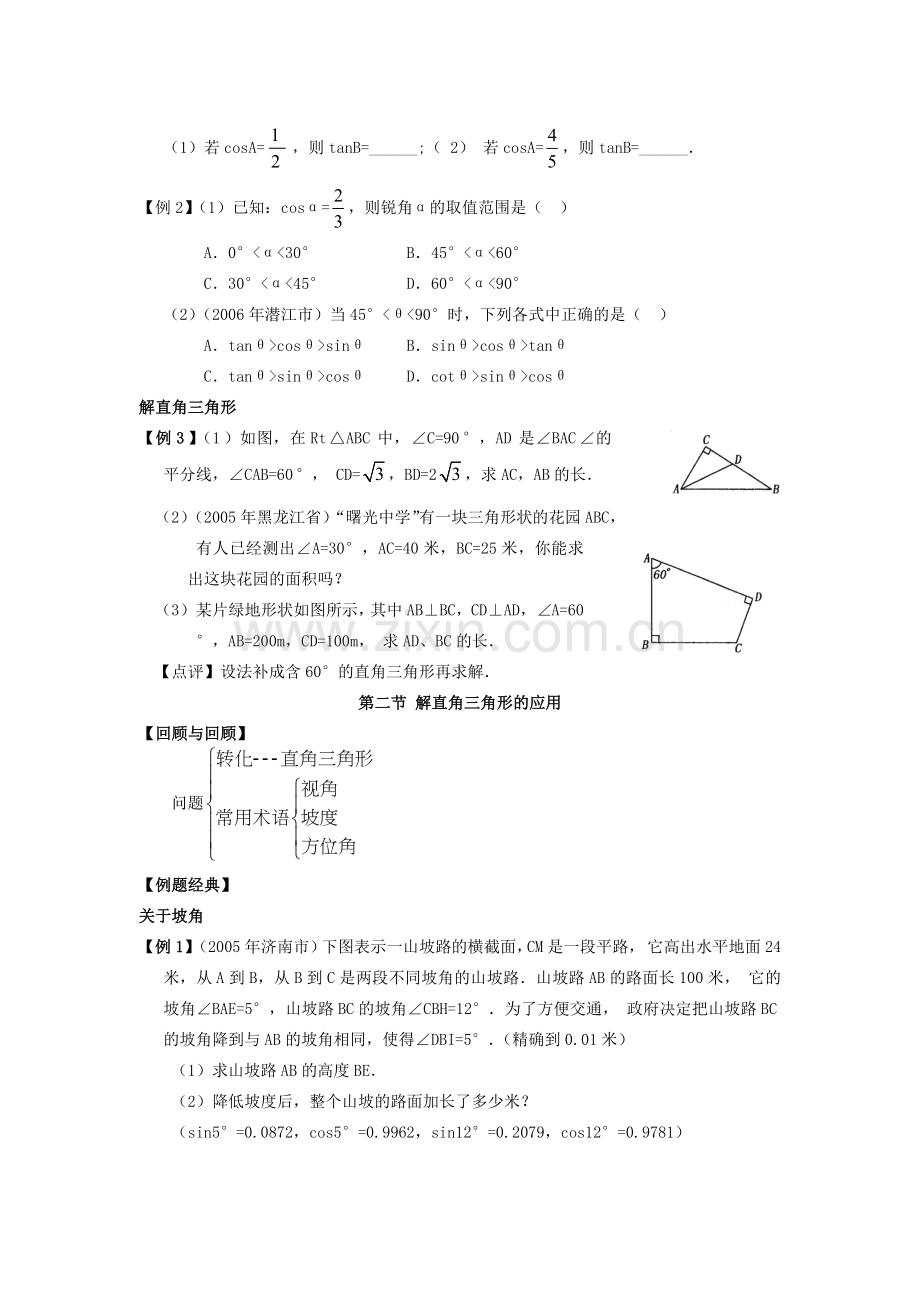 九年级数学下册解直角三角形与中考•教案.doc_第2页