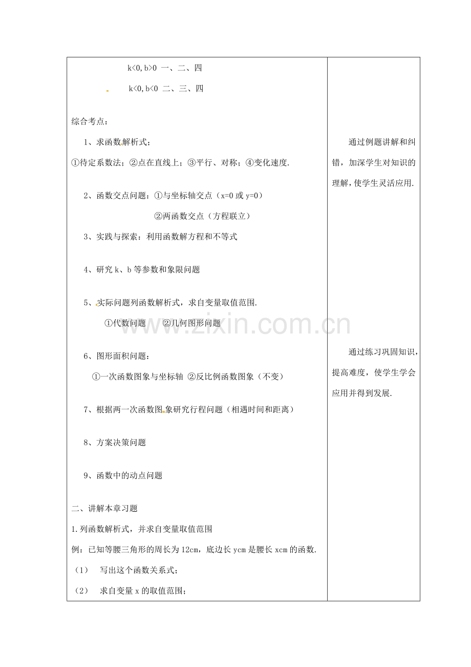 吉林省长春市双阳区八年级数学下册 17 函数及其图象复习课教案1 （新版）华东师大版-（新版）华东师大版初中八年级下册数学教案.doc_第2页