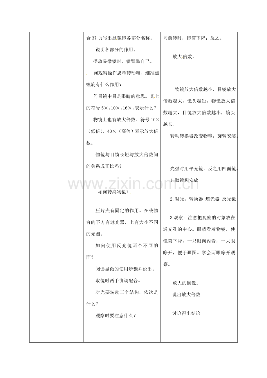 云南省师范大学五华区实验中学七年级生物上册 2.1.1 练习使用显微镜教学设计 （新版）新人教版.doc_第2页