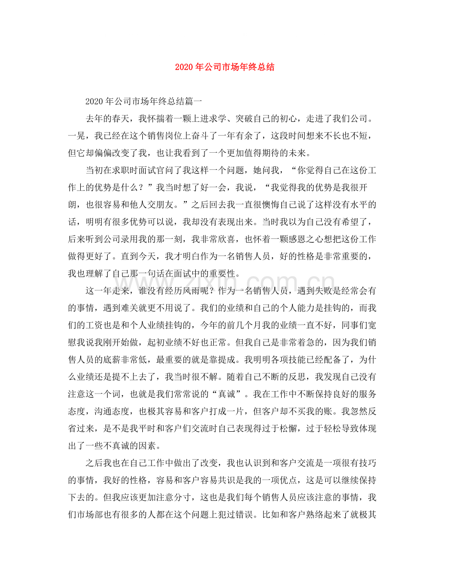 2020年公司市场年终总结.docx_第1页