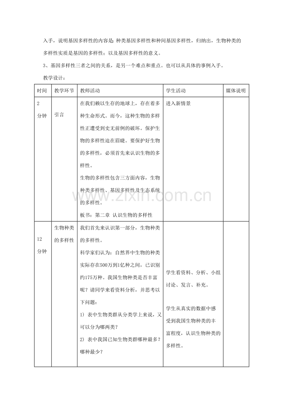 八年级生物上册 6.2《认识生物的多样性》教案1 （新版）新人教版-（新版）新人教版初中八年级上册生物教案.doc_第2页