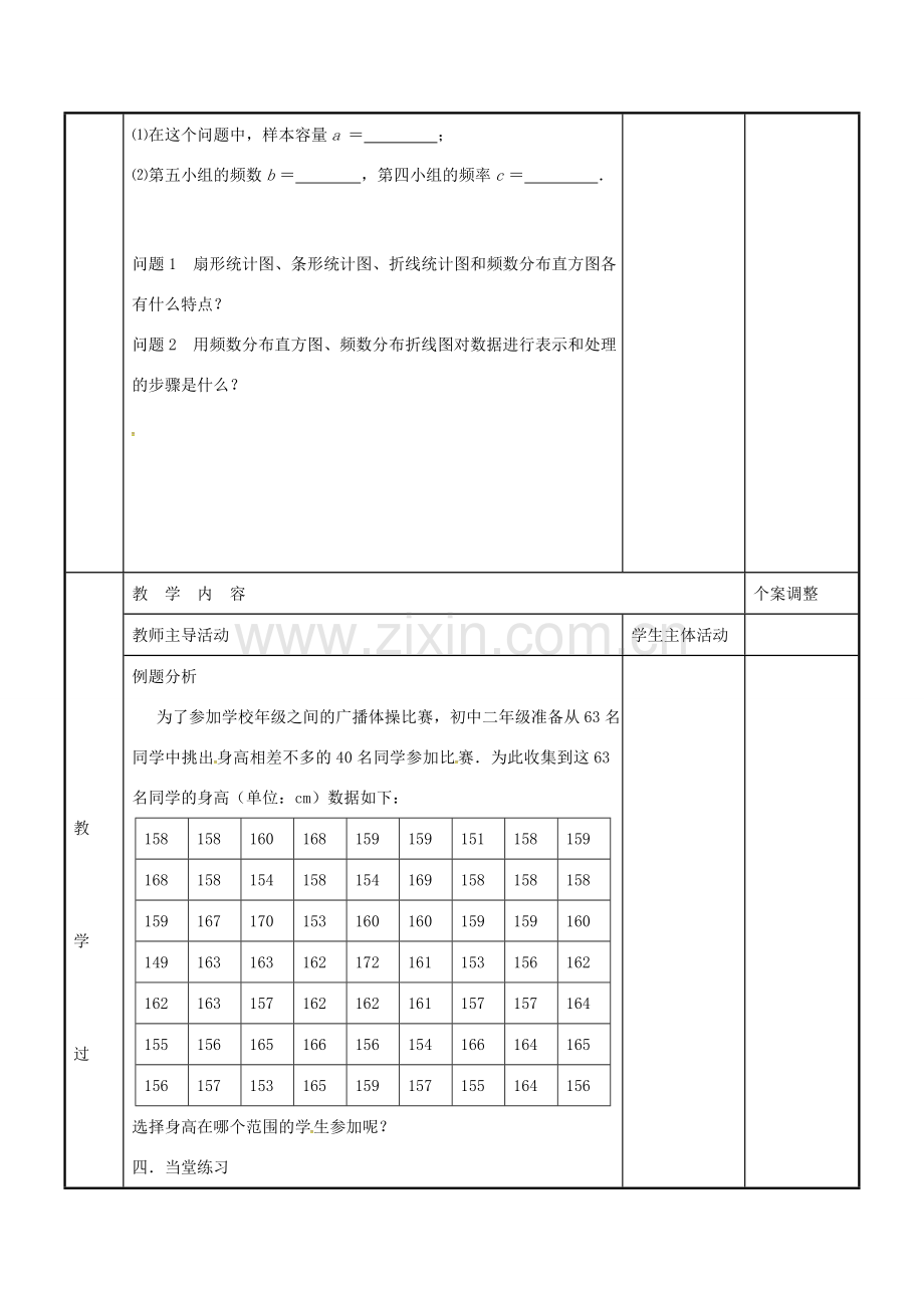 八年级数学下册 第7章 数据的手机、整理、描述小结与思考教案2 （新版）苏科版-（新版）苏科版初中八年级下册数学教案.doc_第2页