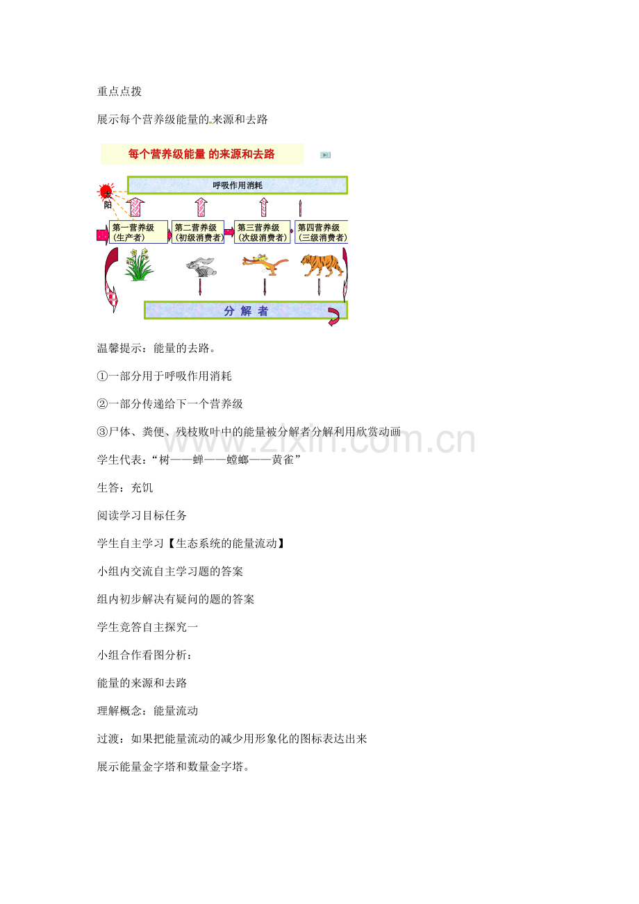 八年级生物下册 6.2.3能量流动和物质循环教学设计 （新版）济南版-（新版）济南版初中八年级下册生物教案.doc_第2页