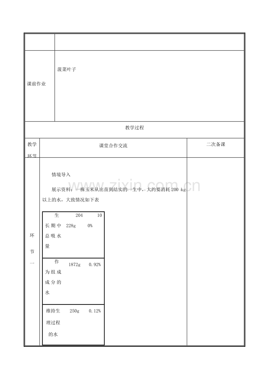 河南省中牟县七年级生物上册 3.3 绿色植物与生物圈的水循环教案 （新版）新人教版-（新版）新人教版初中七年级上册生物教案.doc_第2页