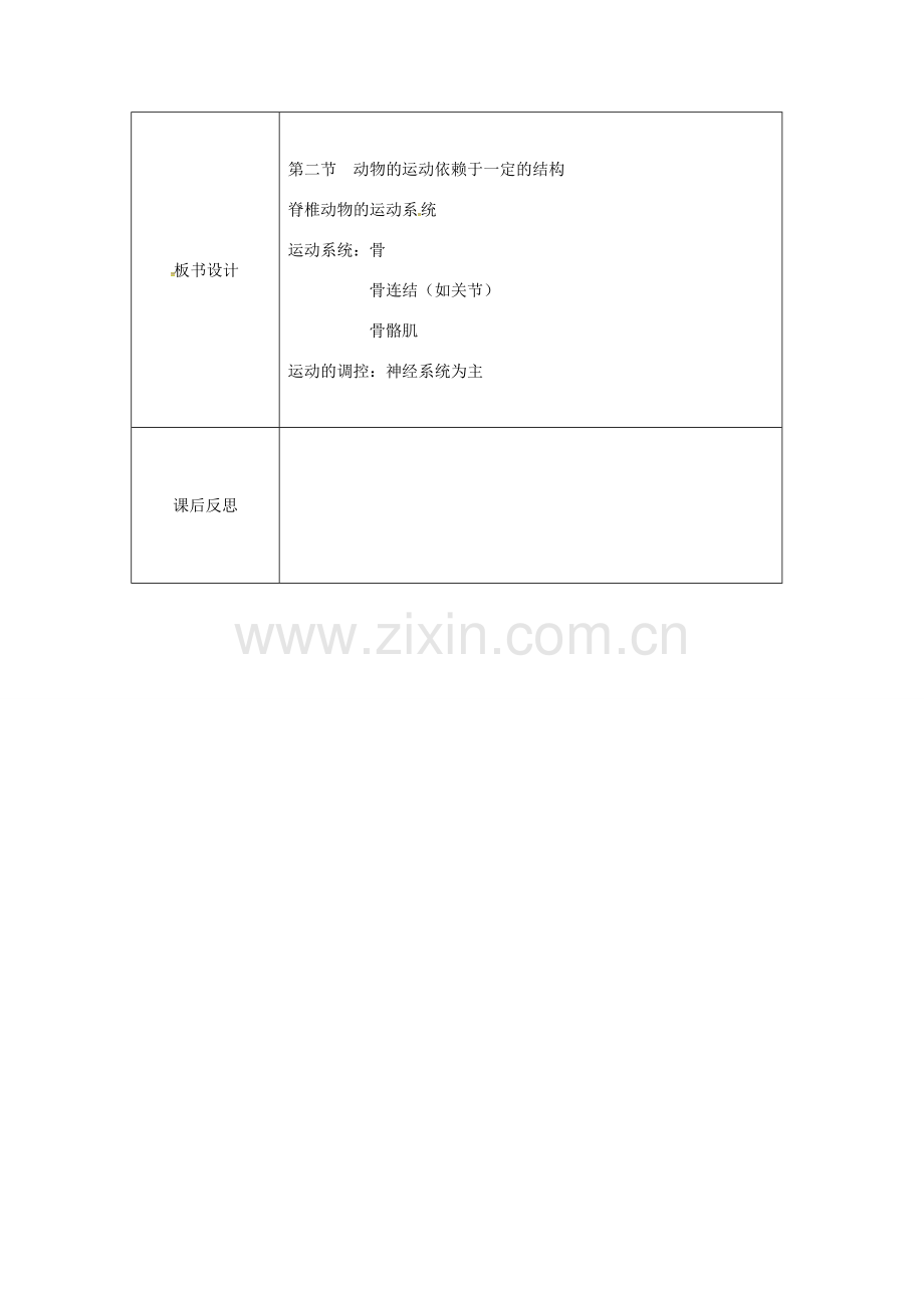 八年级生物上册 第六单元 第17章 第2节 动物的运动依赖于一定的结构教案 （新版）苏教版-（新版）苏教版初中八年级上册生物教案.doc_第3页