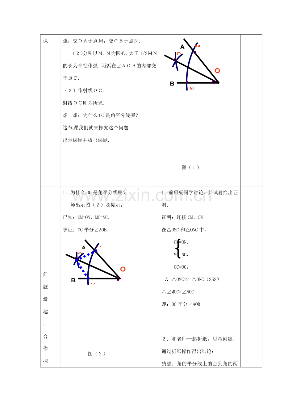 八年级数学上册 12.3 角平分线的性质（1）教案 （新版）新人教版-（新版）新人教版初中八年级上册数学教案.doc_第2页