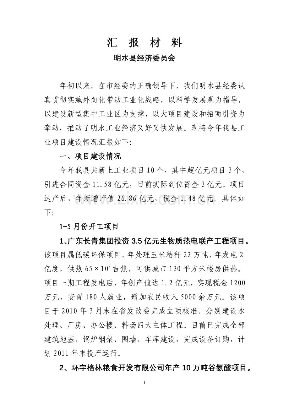 项目工作汇报材料.doc_第1页