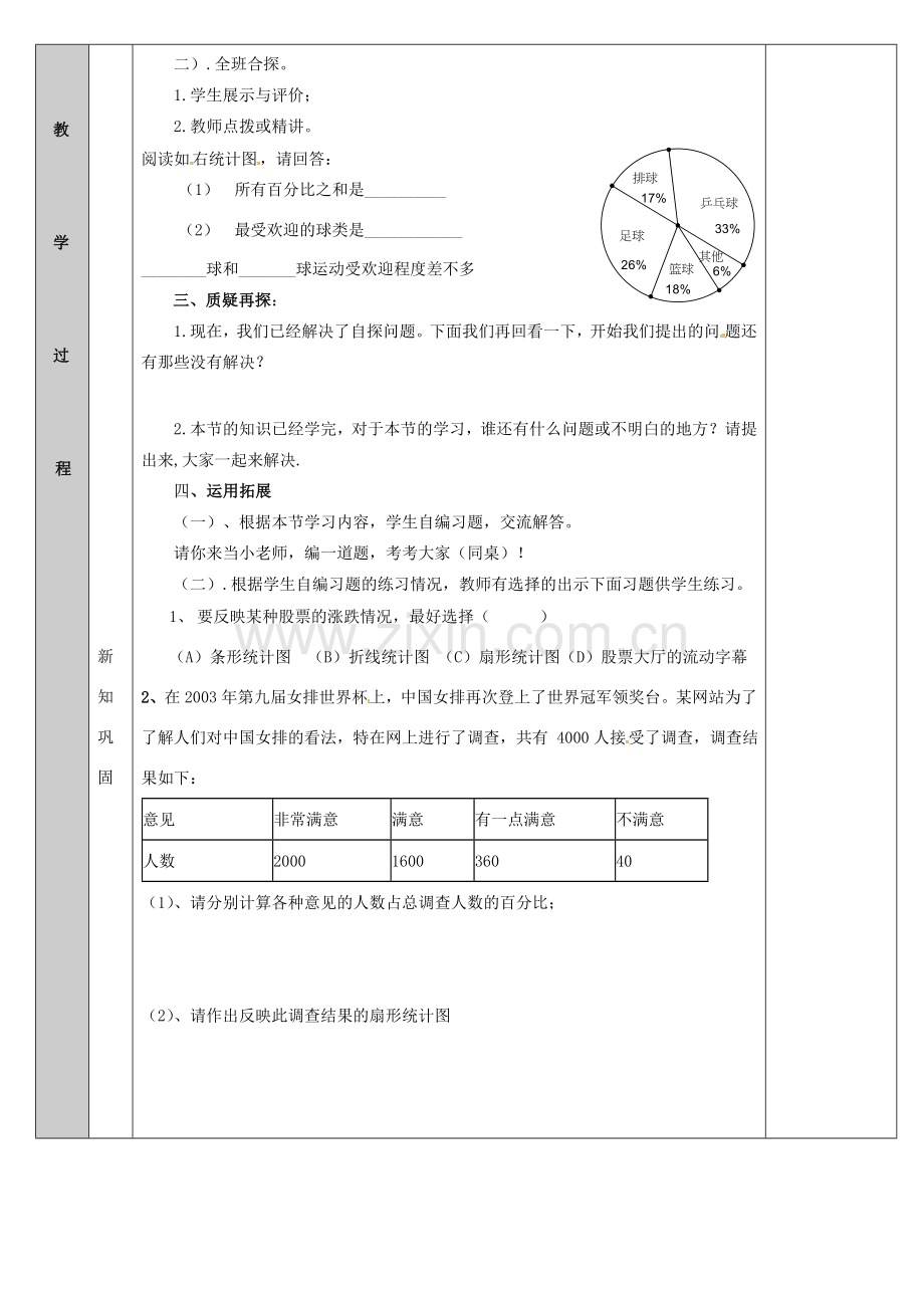 吉林省长春净月高新技术产业开发区八年级数学上册 15.2 数据的表示 1 扇形统计图教案 （新版）华东师大版-（新版）华东师大版初中八年级上册数学教案.doc_第3页