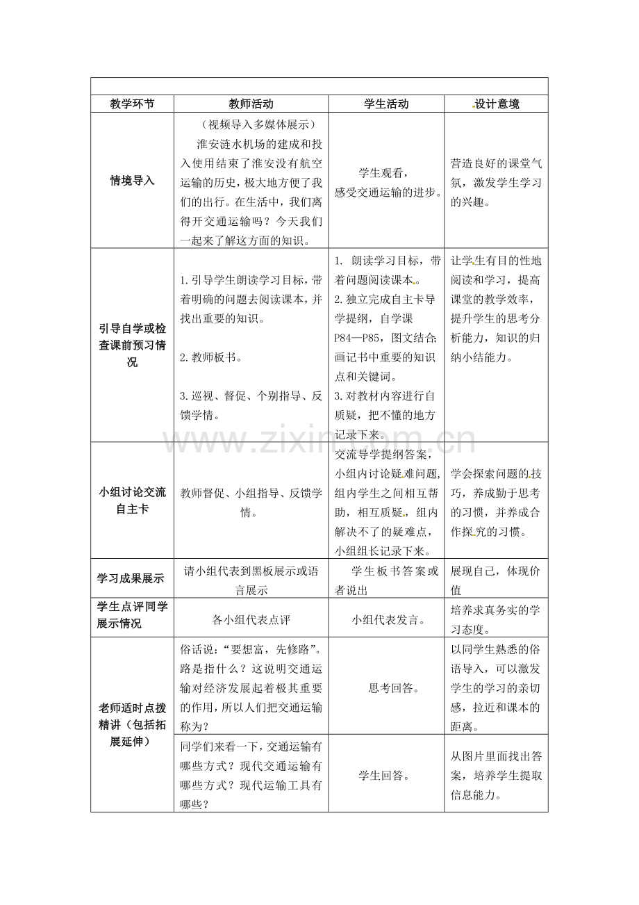 江苏省涟水县灰墩中学八年级地理上册 4.1 交通运输（第1课时）教案 （新版）新人教版.doc_第2页