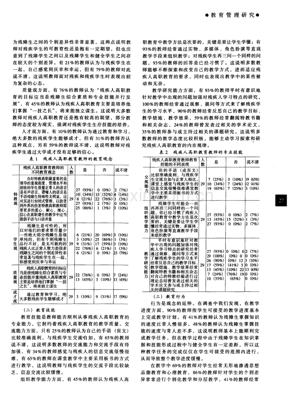 残疾人高职院校教师教学观念的调查报告——以长沙职业技术学院为例.pdf_第2页