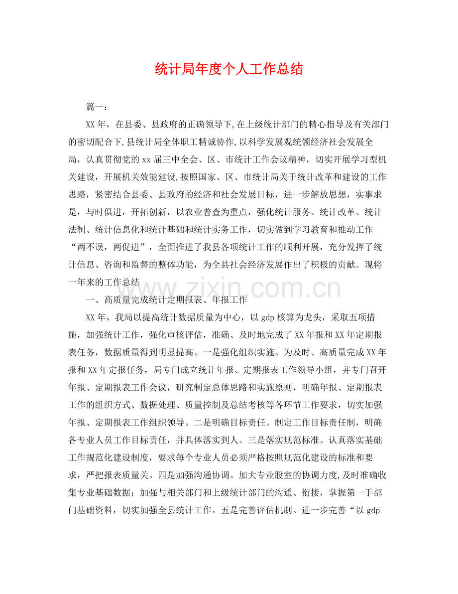 统计局年度个人工作总结 .docx_第1页