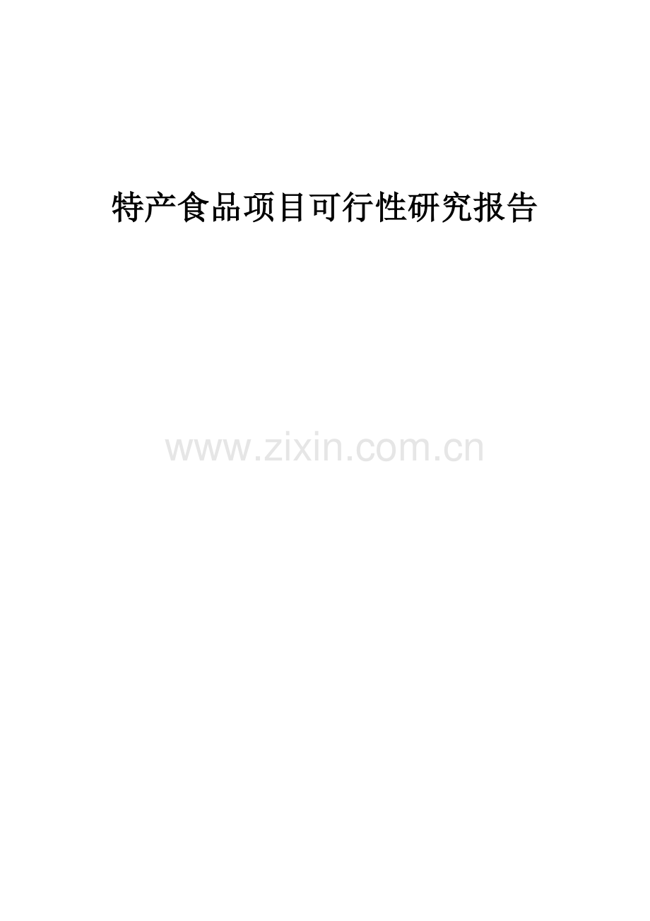 特产食品项目可行性研究报告.docx_第1页