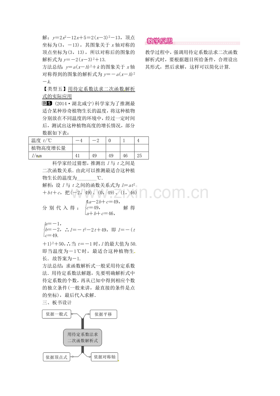 秋九年级数学上册 22.1.4 用待定系数法求二次函数的解析式（第2课时）教案1 （新版）新人教版-（新版）新人教版初中九年级上册数学教案.doc_第2页